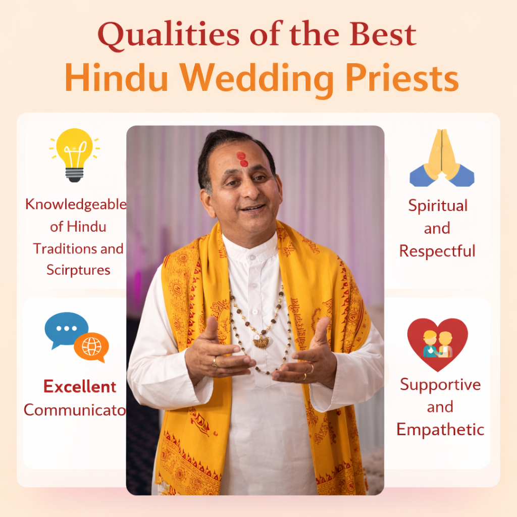 Indian wedding priest conducting havan and rituals during Hindu wedding ceremony in London
